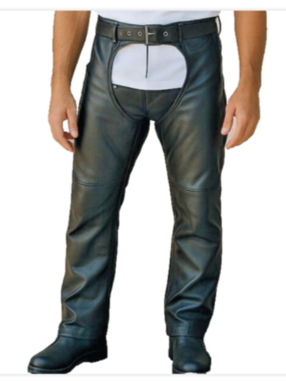 Daniel Smart Leather Biker Chaps Thinsulate Lined Adjustable Waist 30–38 Sz S